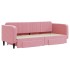 Sofá cama nido con cajones terciopelo rosa 80x200