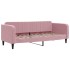 Sofá cama nido con cajones terciopelo rosa 80x200