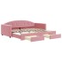 Sofá cama nido con cajones terciopelo rosa 90x200