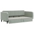 Sofá cama nido con cajones terciopelo gris claro 90x190