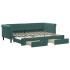 Sofá cama nido con cajones terciopelo verde oscuro 80x200