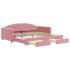 Sofá cama nido con cajones terciopelo rosa 100x200