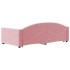 Sofá cama nido con cajones terciopelo rosa 100x200