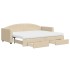 Sofá cama nido con cajones tela color crema 80x200