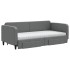 Sofá cama nido con cajones tela gris oscuro 90x200