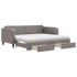 Sofá cama nido con cajones tela gris taupe 90x200