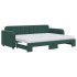 Sofá cama nido con colchón terciopelo verde oscuro 80x200