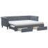 Sofá cama nido con cajones terciopelo gris oscuro 80x200