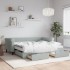 Sofá cama nido con cajones terciopelo gris claro 90x190