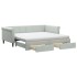 Sofá cama nido con cajones terciopelo gris claro 90x190