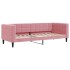 Sofá cama nido con cajones terciopelo rosa 80x200