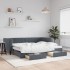 Sofá cama nido con cajones terciopelo gris oscuro 90x200