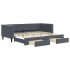 Sofá cama nido con cajones terciopelo gris oscuro 90x200