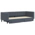 Sofá cama nido con cajones terciopelo gris oscuro 90x200