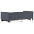 Sofá cama nido con cajones terciopelo gris oscuro 90x200