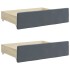 Sofá cama nido con cajones terciopelo gris oscuro 90x200