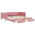 Sofá cama nido con cajones terciopelo rosa 100x200
