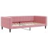 Sofá cama nido con cajones terciopelo rosa 100x200