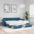 Sofá cama nido con cajones terciopelo azul 80x200