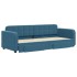 Sofá cama nido con cajones terciopelo azul 80x200
