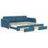 Sofá cama nido con cajones terciopelo azul 90x200