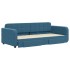 Sofá cama nido con cajones terciopelo azul 90x200