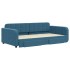 Sofá cama nido con cajones terciopelo azul 100x200