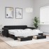 Sofá cama nido con cajones terciopelo negro 100x200