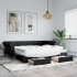 Sofá cama nido con cajones cuero sintético negro 90x200