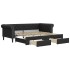 Sofá cama nido con cajones cuero sintético negro 90x200