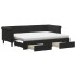 Sofá cama nido con cajones terciopelo negro 80x200