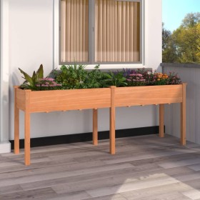 Jardinera con forro madera maciza de abeto marrón 203x53x76