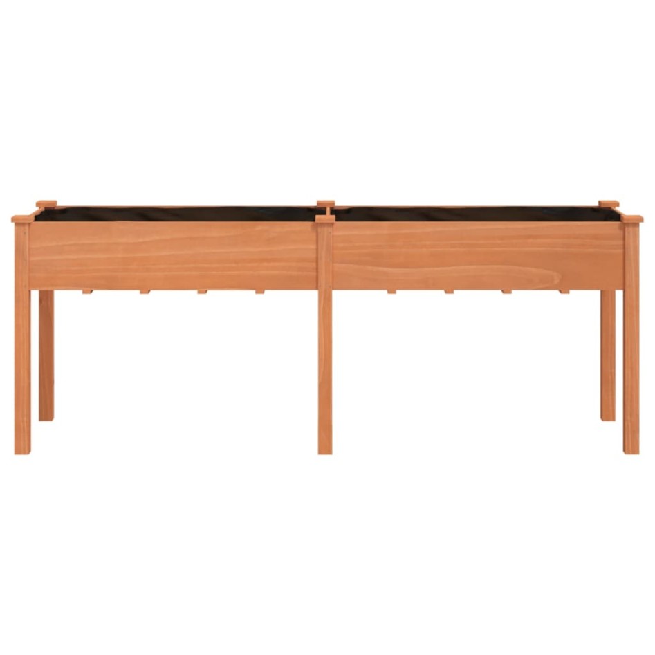 Jardinera con forro madera maciza de abeto marrón 203x53x76