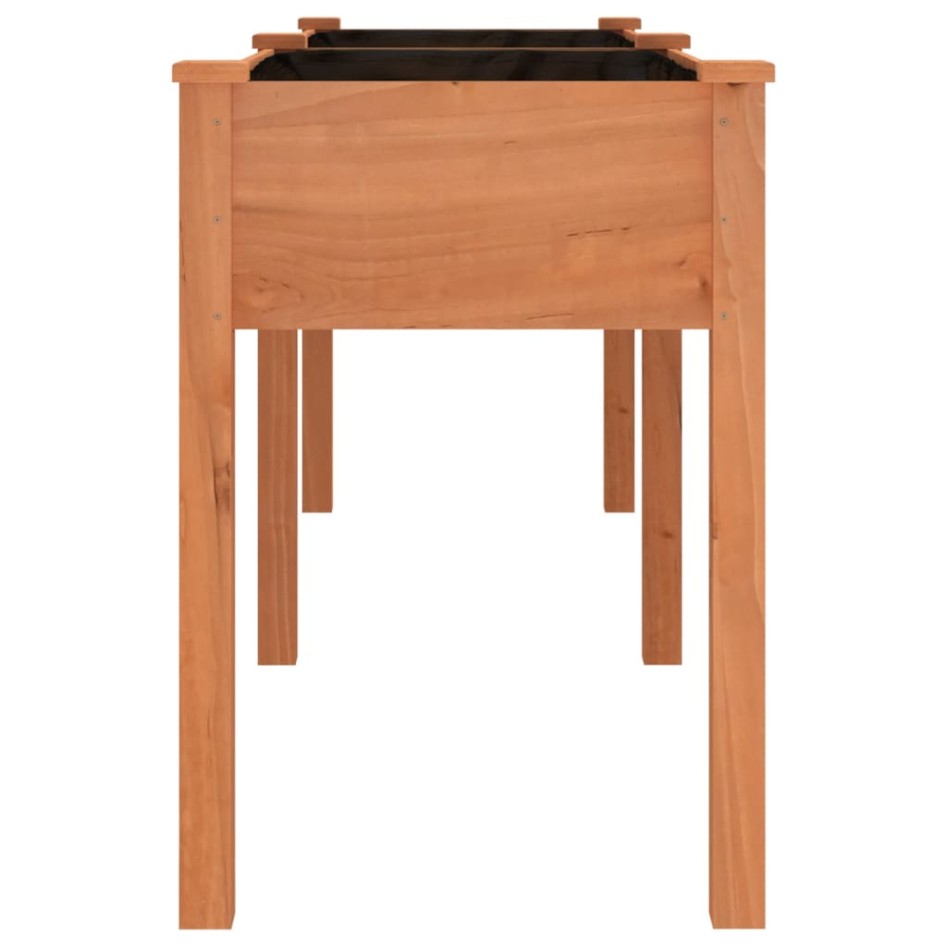 Jardinera con forro madera maciza de abeto marrón 203x53x76