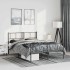 Estructura cama sin colchón con estribo metal negro 150x200