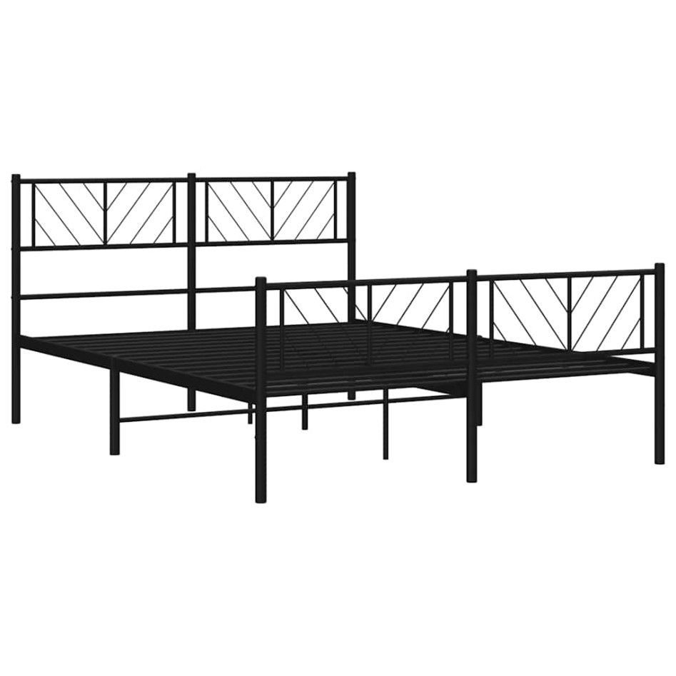 Estructura cama sin colchón con estribo metal negro 150x200