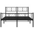Estructura cama sin colchón con estribo metal negro 150x200