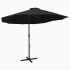 Sombrilla de jardín con palo de aluminio negro 460x270