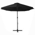 Sombrilla de jardín con palo de aluminio negro 460x270