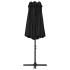 Sombrilla de jardín con palo de aluminio negro 460x270