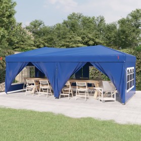 Carpa para fiestas plegable con paredes laterales azul 3x6