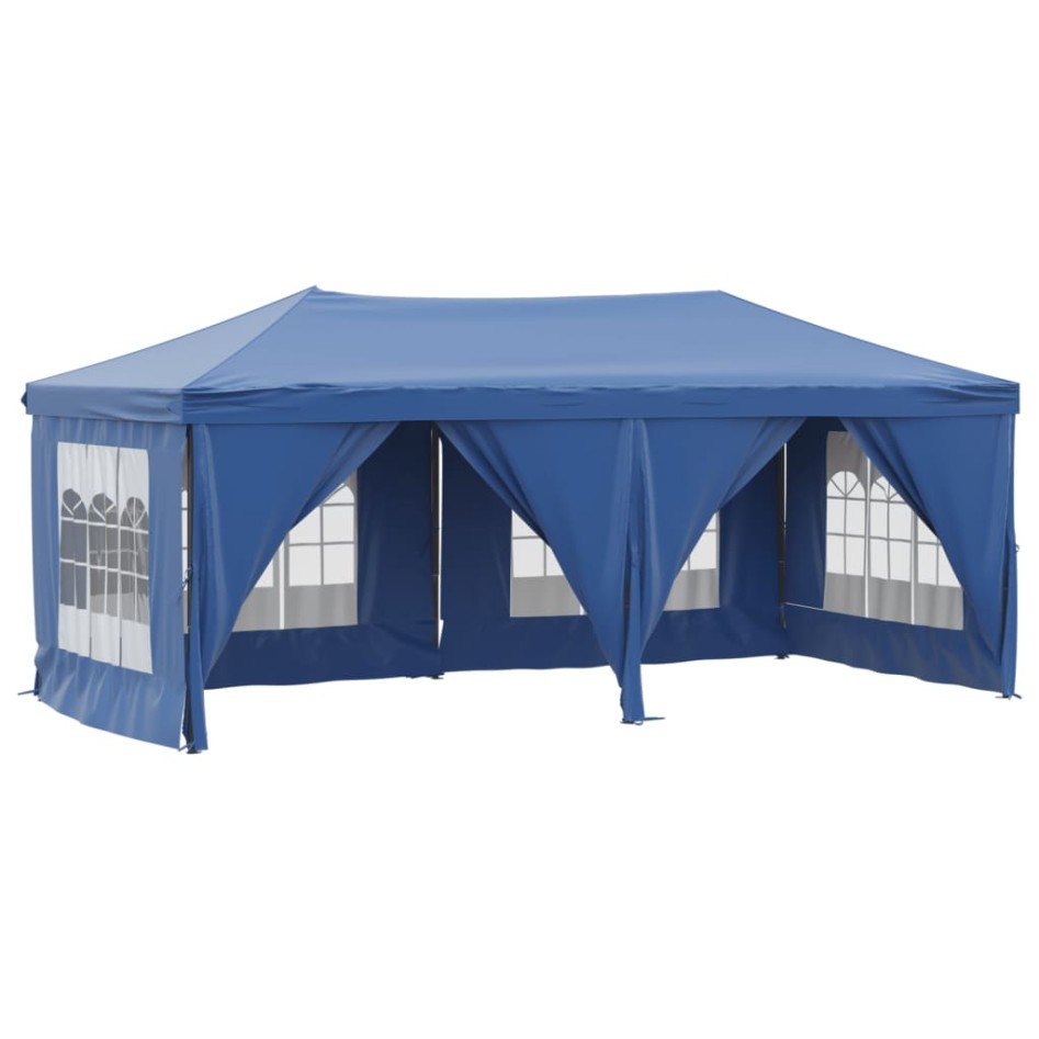 Carpa para fiestas plegable con paredes laterales azul 3x6