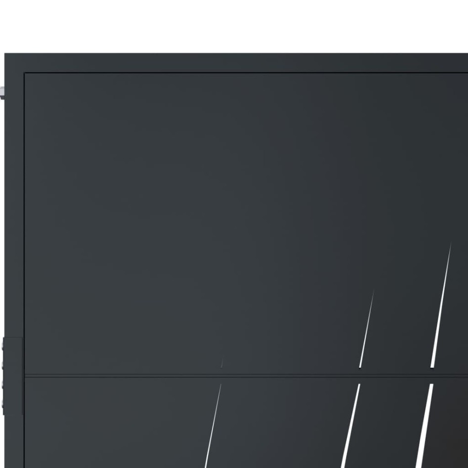 Puerta de jardín acero gris antracita diseño hierba 105x180