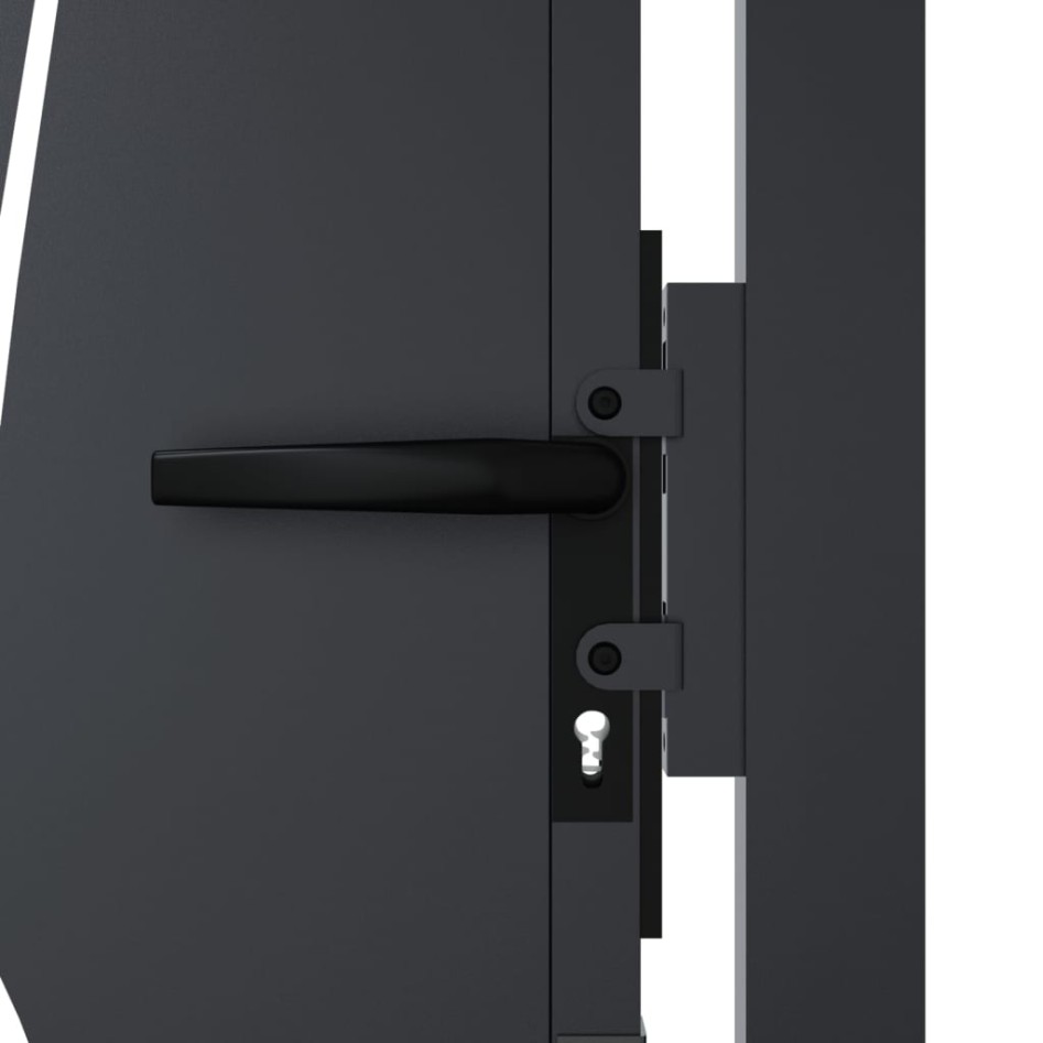 Puerta de jardín acero gris antracita diseño hierba 105x180