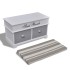 Banco baúl de madera y cojin gris, con