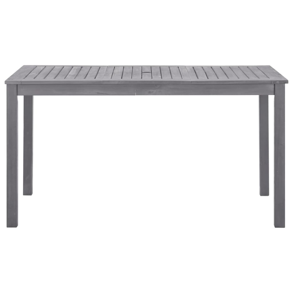 Mesa de jardín madera maciza de acacia gris lavado 140x80x74