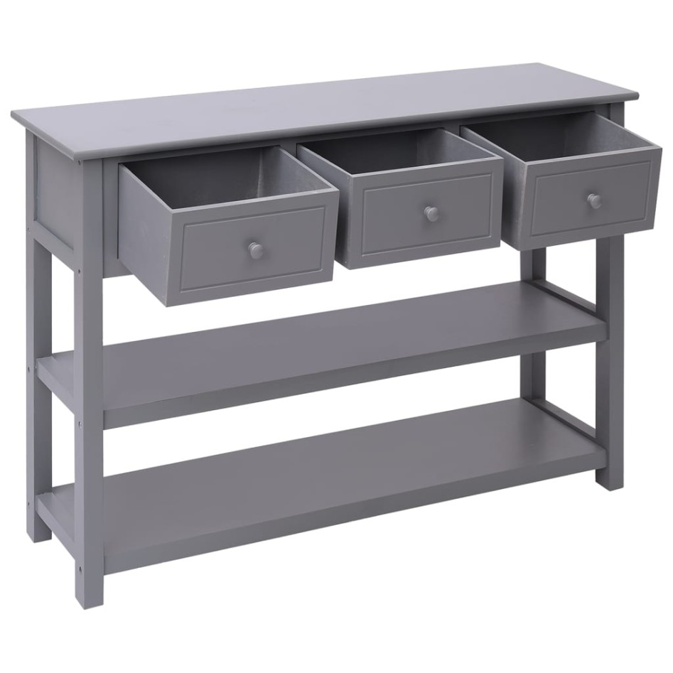 Aparador madera maciza de Paulownia gris 108x30x76