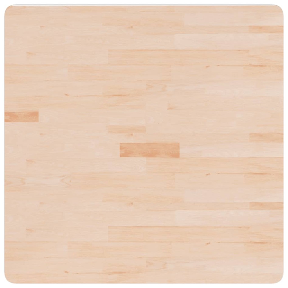 Tablero de mesa cuadrada madera de roble sin tratar 80x80x4