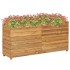 Jardinera madera maciza de teca y acero 150x40x72