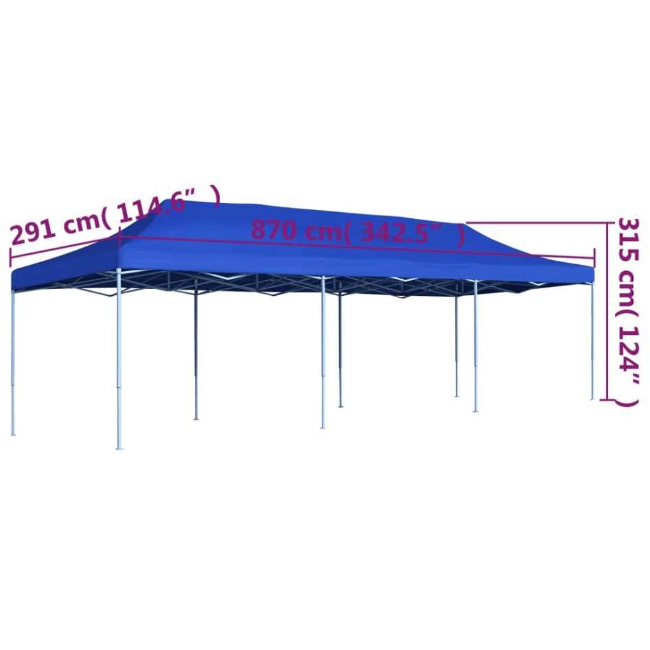Carpa para fiestas pop-up plegable azul 3x9